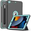 DAORANGE Custodia per iPad 9a / 8a / 7a Generazione, Custodia per iPad 10.2 2021/2020/2019, Robusto Pesante Antiurto Caso con portapenne, Supporto Trifold e Auto Svegliati/Sonno (Grigio/Azzurro)