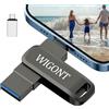 WIGONT Chiavetta USB per i phone 128 GB, Chiavetta USB per i Phone Pen Drive Storage Esterno per Salvare più Foto e Video, Unità Flash Adatta per i Phone/iPad/PC, Viene Fornito con Adattatore Type C.