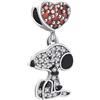 Genérico Ciondolo Snoopy Cuore in argento sterling 925, compatibile con ciondoli Pandora e molti altri bracciali con ciondoli., Pequeño, Argento sterling, Nessuna pietra preziosa