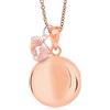 MAMIJUX Chiama Angeli Piedini Mamma Idea Regalo Gravidanza Collana Donna Richiamo degli Angeli Catenina Acciaio (Acciaio Oro Rosa)