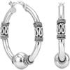 LeCalla Orecchini a cerchio in argento Sterling ossidati a due tonalità leggeri stile Bali con chiusura a clic per donne, Piccolo, Argento, Non pietra preziosa