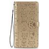 Fertuo Cover iPhone 12 PRO Max, Custodia Portafoglio a Libro in Pelle Flip Cover con Porta Carte, Chiusura Magnetica [Disegni di Gatto Cane] Case Antiurto per Apple iPhone 12 PRO Max, Oro