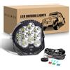 RIGIDON 1Pcs 5 Pollici 50W Faro da Lavoro Led con 12V Cablaggio Kit, Rotonde Luci di Lavoro, Barra Led Fuoristrada per Auto Camion SUV 4x4 Veicoli Offroad, 6000K Bianco Faretti Fendinebbia