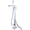 SJQKA Freestanding Rubinetti Per Vasca Cromo, Montaggio A Pavimento Miscelatore Rubinetto Per Vasca Rubinetto Per Vasca Da Bagno Indipendente, Con Doccetta Per Vasca Cromo（Connessione esterna）
