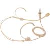 MICMXMO Microfono unico cerchietto per testa microfono a forma di orecchio, compatibile con Sennheiser Trasmettitore senza fili, unidirezionale condensatore Mic, Beige (presa 3.5 stereo a vite di