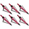 Generic 6 pz. Punte da Caccia Punta di Freccia Caccia Punte di Freccia broadheads Broad Punta 100gr tiro con L'Arco Balestra e Compound (Rosso)