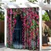 Treer 3D Tenda da Esterno Impermeabile con Occhielli, Tende per Gazebo Balcone Esterno Oscurante, Tende per Esterni con Anelli 1 Pannello, per Pergolato, Cortile (W100*L140cm,Piante da Muro D)
