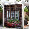 Treer 3D Tenda da Esterno Impermeabile con Occhielli, Tende per Gazebo Balcone Esterno Oscurante, Tende per Esterni con Anelli 1 Pannello, per Pergolato, Cortile (W132*L160cm,Piante da Muro A)