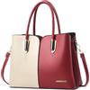 DORRISO Donna Borsa a Mano Elegante Tote Borse con Tracolla Rimovibile Borsa a Tracolla Multicolore PU Pelle per Viaggio Lavoro Vacanza Casuale Quotidiano Donna Borse a Spalla Rosso con Bianco