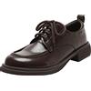 Jamron Donna Morbido Pelle Sintetica Loafers Scarpe Derby Britannico Vintage Scarpe Oxford da College caffè SN0703162 EU40.5
