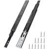 Flearitzo Guide per Cassetti in Acciaio da 400 mm - 2 pezzi Guide a Estrazione Totale Guide per Cassetti con cuscinetti a sfera in metallo con chiusura ammortizzata capacità di carico 45 kg(nero)