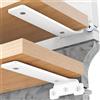 Yeabett - Set di 4 supporti per mensole da 15 cm, in metallo con viti, portata 70 kg, colore: Bianco
