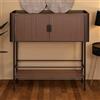 Dmora - Mobile porta TV Bollengo, Credenza da soggiorno, Armadio basso per TV, Base parete attrezzata, 100 x 42 h110 cm, Grigio e Marrone