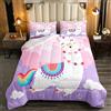 Loussiesd Set di biancheria da letto Loussiesd carino lama cartone animato piumino inserto/trapunta per bambini ragazzi ragazze bambino kawaii pecora piumino animale 230x220cm - Rosa, Viola - Queen