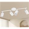 GeyouLux Lampada Faretti da Soffitto Orientabili, GU10 Faretti LED Soffitto Bianco, Moderna Plafoniera LED Faretti 4 Luce, Lampadario Faretti per Cucina, Soggiorno, Cameretta (Senza Lampadina)