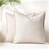 LRartdeco Federe Cuscini per Divano 45x45 Beige Copricuscini Divano Moderni 2 Pezzi Copri Aspetto Lino Decorativi per Camera da Letto Soggiorno Sedie Divani Letto Home Decor