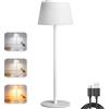 skelo Lampada da Tavolo Senza Fili Touch Dimmerabile Ricaricabile Lampade da tavolo USB-C IP54 3 colori 3 Altezze 4800mah Metallo Adatto per Interni ed Esterni bianco