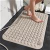ZAHDMA Tappeto Doccia Antiscivolo 70x40cm,Tappetino Doccia Antiscivolo con Ventose e Fori di Drenaggio,Lavabile in Lavatrice,per Vasca e Bagno,Beige