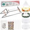 NBEADS Kit Telaio per Perline In Metallo, Comprese Le Perle di Vetro, Filo Elastico, Aghi per Perline, Ornamento per Vassoio di Diamanti In Plastica con Perline per Gioielli Che Fanno Braccialetti