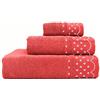 briebe Home Set Asciugamani da Bagno in Spugna di Cotone 100% 450 gr, Set da 3 Pezzi, Telo Doccia, Mani, WC, Polka Dots, Bordo a Pois Ricamato, Prodotto in Portogallo, Fucsia