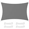 SONGMICS Vela Parasole 2 x 3 m, Impermeabile con Colonna d'Acqua 665 mm, Tenda da Sole Poliestere Antistrappo, Anti UV 93%, Terrazza Giardino Balcone, Rettangolare, Corde 2 m, Grigio Fumo GSH23BK