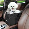 Pawaboo Seggiolino Auto per Cani con Console Centrale, Letto per Animali Domestici per Auto con Fissaggio e Guinzaglio di Sicurezza, per Animali Domestici di Peso Inferiore a 12 Libbre, Nero/Grigio