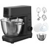 AEG Robot da cucina KM7-1-4BPT, Impastatrice Planetaria, Potenza 1200W, Capacità ciotole 6 & 4L, Accessori inclusi, Nero
