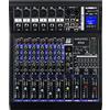 Weymic MX-60 Mixer professionale (6 canali) per la registrazione DJ Stage Karaoke DSP Effector w/USB Drive per l'ingresso di registrazione, XLR Microphone Jack, alimentazione 48V, uscita RCA