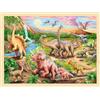 Goki Einlegepuzzle Dinosaurierwanderung: 40 x 30 x 0,8 cm, Holz, 96 Teile, per Stück
