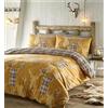 Homemaker Set copripiumino rustico con cervo e tartan a quadri ocra senape reversibile (king size)