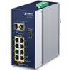 PLANET Switch di rete PLANET IP30 Ind 8-P 10/100/1000T Non gestito Gigabit Ethernet (10/100/1000) Supporto Power over (PoE) Blu, Bianco [IGS-1020PTF-12V]