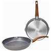 Tognana Porcellane set 2 padelle con becchi da 24+28 cm in alluminio forgiato Natural Love