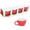 Mercury Srl Mercury 57443 tazza Rosso, Bianco Caffè 4 pz