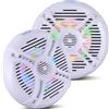 Pyle Altoparlanti Marini Doppio Impermeabili da 16,5 Centimetri, Speaker 250 Watt, Casse Audio Stereo per Auto/Barca con Luci LED, Kit Montaggio, Cavi e Griglie