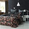 FANSU Copripiumino Matrimoniale 240x220cm - Nero Stampa Fiore Set Parure Copripiumino Matrimoniale in 100% Microfibra 3 Pezzi con 2 Federa(50x75CM) cme Chiusura a Cerniera