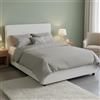 Talamo Italia - Letto piazza e mezza Artemisia, Letto contenitore con rivestimento in ecopelle, 100% Made in Italy, Apertura frontale, adatto per materasso Cm 120x190, Bianco
