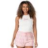 Barbie Pigiama Corto Donna | Gilet Bianco con Logo Bambola da Donna a Costine con Pantaloncini Elasticizzati Rosa Abbigliamento Pigiameria Merchandising