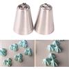 BLUGUL 2 Pezzi 3-Stella Beccucci in Acciaio Inox per Glassa e Crema, Decorazione Torte e Pasticceria