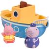 Toomies Tomy Barca da bagno del nonno, Pig giocattolo da bagno, vera flotta, con smerigliatrice e annaffiatoio, include 2 figure; consigliato a partire dai 18 mesi, Bizak