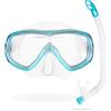 Cressi Junior Set Ondina - Maschera Snorkeling Bambini 7-13 Anni + Boccaglio Frontale Nuoto Piscina Antiappannante Antigraffio Maschera Subacquea Bambino Bambina Regolabile Maschera Sub Anti UV Giallo