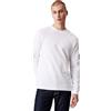 Calvin Klein Jeans Maglietta Maniche Lunghe Uomo Badge Waffle LS Tee Basic, Bianco (Bright White), M