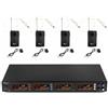 Power Dynamics PD504B - Set Radiomicrofono 4 X 50 canali UHF senza fili, 4 x auricolare con microfono lavalier e trasmettitore bodypack, 4 x 50 canali UHF, PLL, custodia in alluminio
