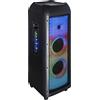 Majestic FLAME T360 - Trolley Bluetooth con giochi di luce a 360°, DJ pad 64 effetti sonori, 4 effetti luci LED, ingressi USB/AUX/MIC/GUITAR, Telecomando, TWS, Impugnatura e ruote per il trasporto
