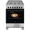 ELECTROLUX - Cucina Elettrica LKK620000X 4 Fuochi a Gas Forno Elettrico Multifunzione Classe A Dimensioni 60 x 60 cm Colore Inox Antimpronta - SPEDIZIONE GRATUITA