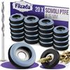 Filzada® 20x Piedini per Mobili in Teflon da avvitare - Ø 19 mm (tondo) - Piedini per mobili/piedini per moquette PTFE (teflon) incl. viti