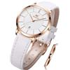 OLEVS Ladies Quartz Watch Minimalist Casual Ultra-Thin Design & Leather Strap & Waterproof & Date Elegant Watch