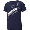Puma T-shirt Amplified Big Logo Tee Blu da Bambino