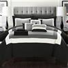 Chic Home Duke Completo Borsa Pezzo Blocco di Colore Fantasia Biancheria da Letto con Set di Lenzuola e Cuscini Decorativi federe Incluse, Microfibra, Nero, Queen, 10 unità