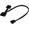 Phobya Adattatore a 4 pin Molex (12 V) su 4 pin, PWM 30 cm, cavo nero per ventola e adattatore