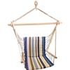 Amaca sospesa poltrona dondolo altalena in legno twist 100x50, arredo giardino